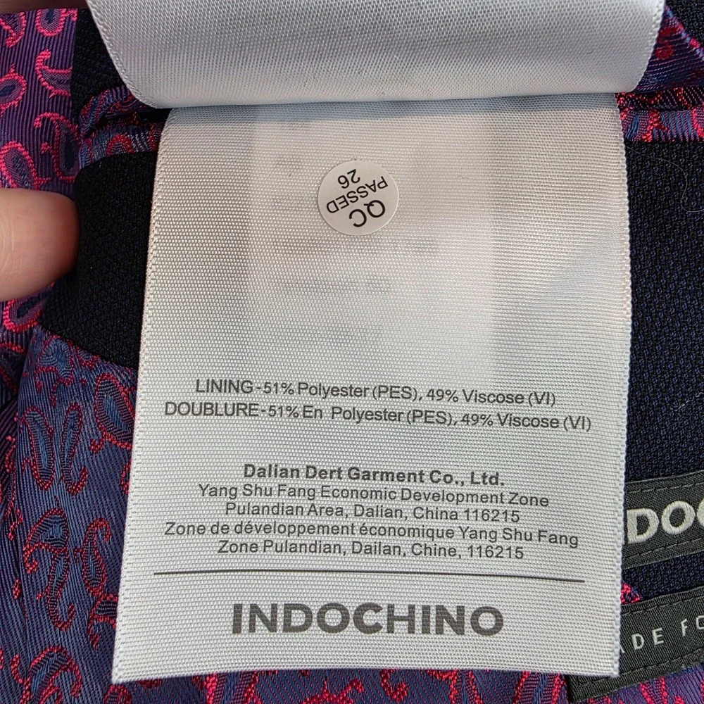 Indochino Mens Navy Blue Wool Blazer Sport Coat Jacket Yaletown 50 Men's size 41